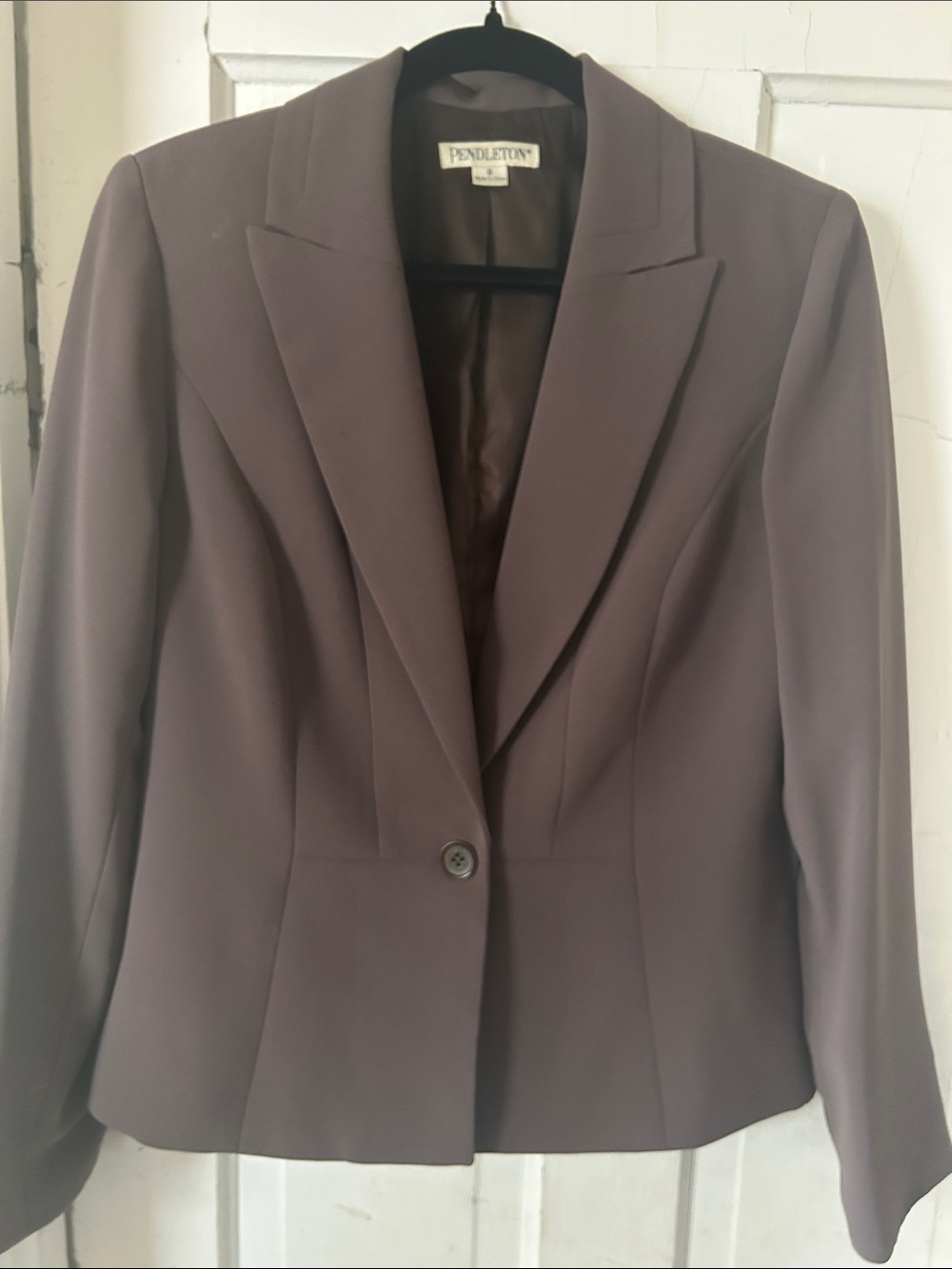 Pendleton Women's Mauve-Taupe Single-Button Blazer